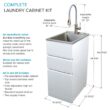 Transolid 15.5-in x 22.4-in 1 -Basin Gloss White Freestanding Laundry sink with Cabinet with Faucet