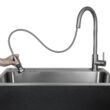 Presenza 24.1-in x 21.3-in 1 -Basin Brushed Steel Drop-in Utility tub with Faucet