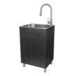 Presenza 22-in x 18-in 1 -Basin Brushed Steel Drop-in Utility tub with Faucet