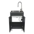 Presenza 22-in x 18-in 1 -Basin Brushed Steel Drop-in Utility tub with Faucet