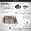 Presenza 22-in x 18-in 1 -Basin Brushed Steel Drop-in Utility tub with Faucet
