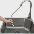 Presenza 24.1-in x 21.3-in 1 -Basin Brushed Steel Drop-in Utility tub with Faucet