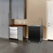 Presenza 24.1-in x 21.3-in 1 -Basin Brushed Steel Drop-in Utility tub with Faucet