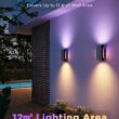 Govee Outdoor UpDown Wall Light, 1 Pack, 1200LM RGBICWW Smart Porch Lights Outdoor with 64 Scene Modes, IP66 Waterproof Wall Sconce for Outdoor Decor, Works with Alexa, Google Assistant and Matter