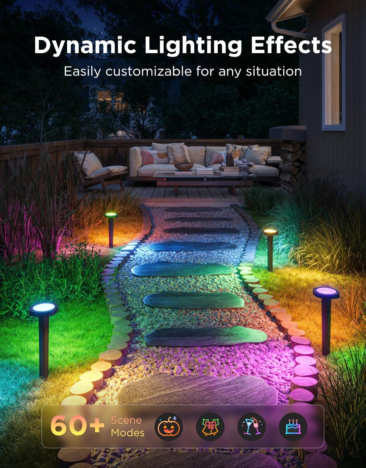 Govee Outdoor Pathway Lights 2, IP66 Waterproof Patio Lights, 60+ Scene Modes Landscape Lighting for Yard, Garage, Garden, Lawn, Outdoor Decor, Works with Alexa, Google Assistant, Matter, Wired 4 Pack Govee Outdoor Pathway Lights 2, IP66 Waterproof Patio Lights, 60+ Scene Modes Landscape Lighting for Yard, Garage, Garden, Lawn, Outdoor Decor, Works with Alexa, Google Assistant, Matter, Wired 4 Pack
