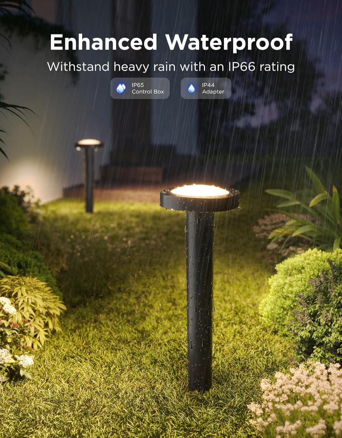 Govee Outdoor Pathway Lights 2, IP66 Waterproof Patio Lights, 60+ Scene Modes Landscape Lighting for Yard, Garage, Garden, Lawn, Outdoor Decor, Works with Alexa, Google Assistant, Matter, Wired 4 Pack Govee Outdoor Pathway Lights 2, IP66 Waterproof Patio Lights, 60+ Scene Modes Landscape Lighting for Yard, Garage, Garden, Lawn, Outdoor Decor, Works with Alexa, Google Assistant, Matter, Wired 4 Pack