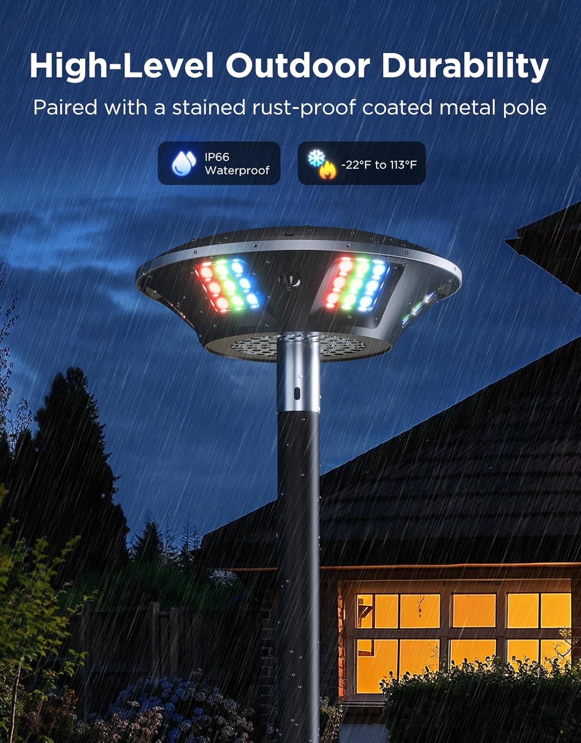 Govee Outdoor Lamp Post Lights, 2000LM High White Brightness with 6 Zones RGBIC Lighting Effect for Halloween Decor, Double Sensor Integrated, IP66 Waterproof, Work with Alexa, Google Assistant Govee Outdoor Lamp Post Lights, 2000LM High White Brightness with 6 Zones RGBIC Lighting Effect for Halloween Decor, Double Sensor Integrated, IP66 Waterproof, Work with Alexa, Google Assistant