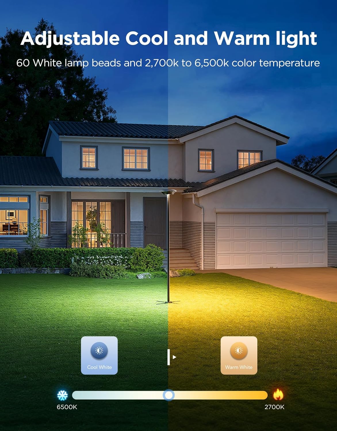 Govee Outdoor Lamp Post Lights, 2000LM High White Brightness with 6 Zones RGBIC Lighting Effect for Halloween Decor, Double Sensor Integrated, IP66 Waterproof, Work with Alexa, Google Assistant Govee Outdoor Lamp Post Lights, 2000LM High White Brightness with 6 Zones RGBIC Lighting Effect for Halloween Decor, Double Sensor Integrated, IP66 Waterproof, Work with Alexa, Google Assistant