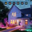 Govee Outdoor Flood Lights 2, RGBIC Warm Cold White LED Lights for Outdoor Decorations, 50 Scene Modes, Landscape Lighting, Upgrated IP66 with App Control, Wired 4 Pack