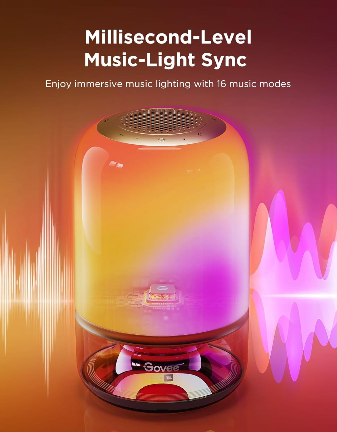 Govee Table Lamp 2 Pro x Sound by JBL, Smart Cordless Table Lamp with Speaker, Music-Light Sync, 16 Music Modes & 100+ Scene Modes, Work with Matter, DIY Customized Rechargeable Desk Lamp for Bedroom Govee Table Lamp 2 Pro x Sound by JBL, Smart Cordless Table Lamp with Speaker, Music-Light Sync, 16 Music Modes & 100+ Scene Modes, Work with Matter, DIY Customized Rechargeable Desk Lamp for Bedroom
