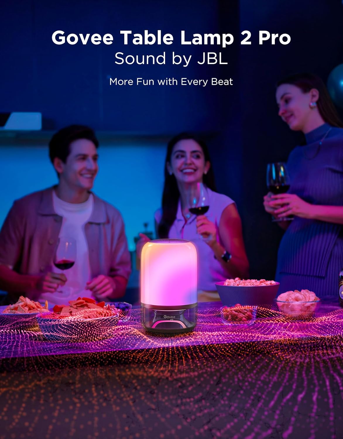 Govee Table Lamp 2 Pro x Sound by JBL, Smart Cordless Table Lamp with Speaker, Music-Light Sync, 16 Music Modes & 100+ Scene Modes, Work with Matter, DIY Customized Rechargeable Desk Lamp for Bedroom Govee Table Lamp 2 Pro x Sound by JBL, Smart Cordless Table Lamp with Speaker, Music-Light Sync, 16 Music Modes & 100+ Scene Modes, Work with Matter, DIY Customized Rechargeable Desk Lamp for Bedroom