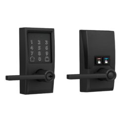 Schlage Encode Lever Century-Latitude Matte Black Smart Wi-Fi and Bluetooth Touchscreen Keypad Electronic Handle Lock