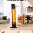 DR. INFRARED HEATER Portable Infrared Indoor and Outdoor Space Heater for Patio, Garage, Commercial & Residential With Remote Control, Space Heater (Freestanding/Ceiling/Mounting), Black