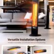 DR. INFRARED HEATER Portable Infrared Indoor and Outdoor Space Heater for Patio, Garage, Commercial & Residential With Remote Control, Space Heater (Freestanding/Ceiling/Mounting), Black