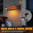 DR. INFRARED HEATER Portable Infrared Indoor and Outdoor Space Heater for Patio, Garage, Commercial & Residential With Remote Control, With Thermostat, Black