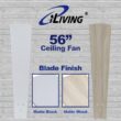 iLiving Quiet BLDC Indoor Ceiling Fan with Remote Control, 3 Blades 6 Speeds, 56 Inches, 6300 CFM, White/Wood Finish iLiving Quiet BLDC Indoor Ceiling Fan with Remote Control, 3 Blades 6 Speeds, 56 Inches, 6300 CFM, White/Wood Finish