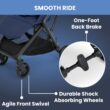 Delta Children Icon Ultra Compact Lightweight Everyday & Travel Stroller, Navy Delta Children Icon Ultra Compact Lightweight Everyday & Travel Stroller - One-Hand Fold - Only 15.6 Pounds - Fits in Overhead Compartments - Greenguard Gold Certified - Multi-Position Recline, Navy