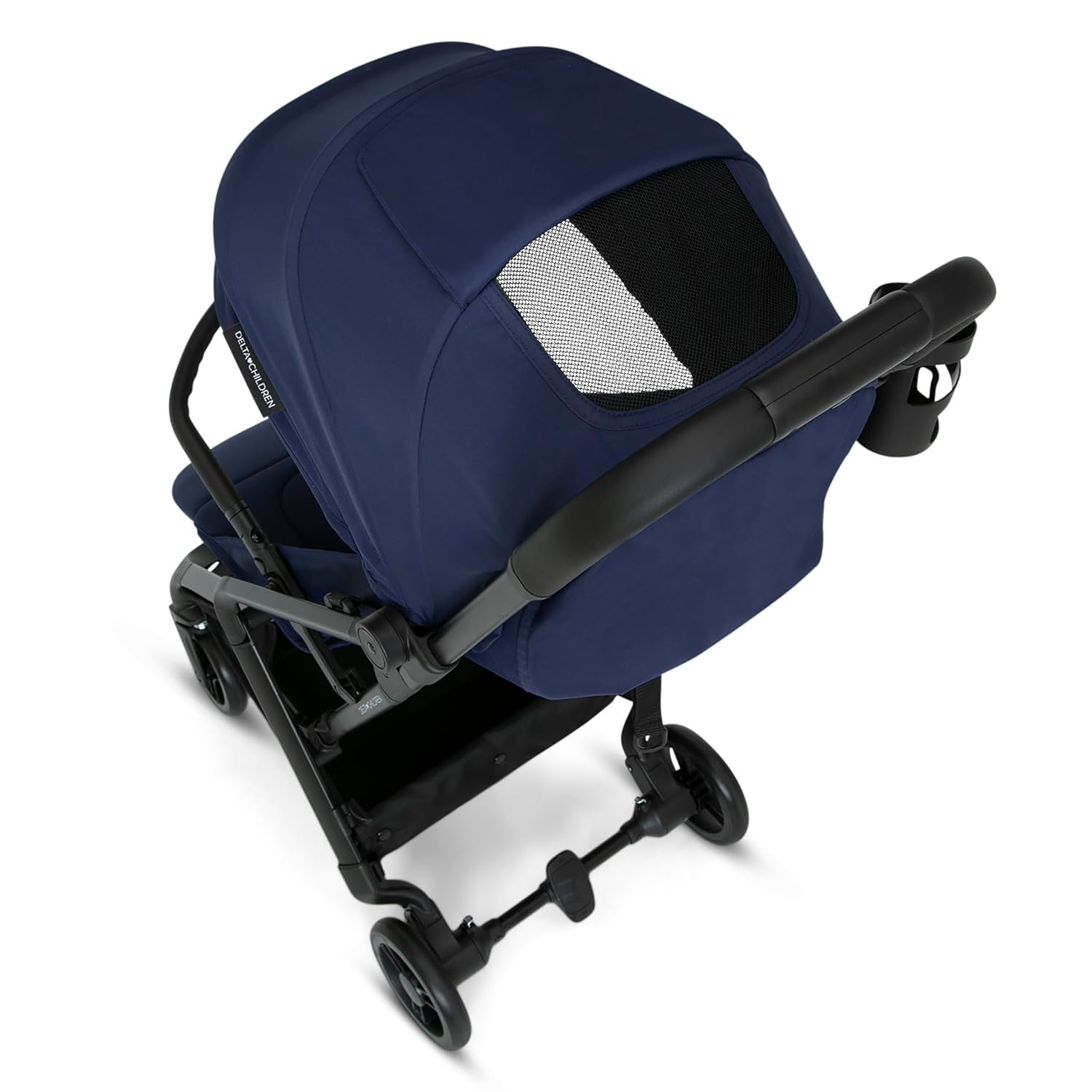 Delta Children Icon Ultra Compact Lightweight Everyday & Travel Stroller, Navy Delta Children Icon Ultra Compact Lightweight Everyday & Travel Stroller - One-Hand Fold - Only 15.6 Pounds - Fits in Overhead Compartments - Greenguard Gold Certified - Multi-Position Recline, Navy