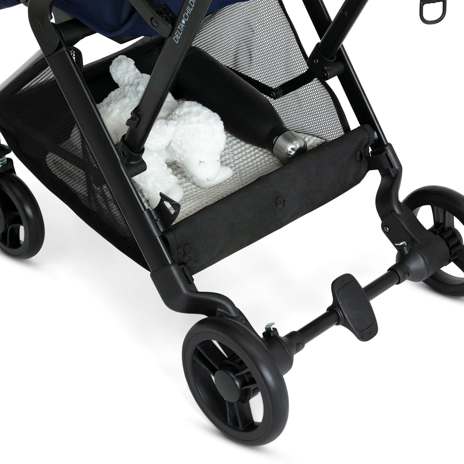 Delta Children Icon Ultra Compact Lightweight Everyday & Travel Stroller, Navy Delta Children Icon Ultra Compact Lightweight Everyday & Travel Stroller - One-Hand Fold - Only 15.6 Pounds - Fits in Overhead Compartments - Greenguard Gold Certified - Multi-Position Recline, Navy