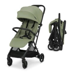 Delta Children Icon Ultra Compact Lightweight Everyday & Travel Stroller - One-Hand Fold - Only 15.6 lbs- Fits in Overhead Compartments - Greenguard Gold Certified - Multi-Position Recline, Sage Green