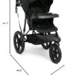 Delta Children Apollo Jogging Stroller - Shock Absorbing Frame with Large Canopy & Recline - Car Seat Compatible, Black