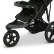 Delta Children Apollo Jogging Stroller - Shock Absorbing Frame with Large Canopy & Recline - Car Seat Compatible, Black