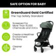 Jeep Altitude Compact Travel Stroller by Delta Children Greenguard Gold, Easy One Hand Fold, Lightweight, Extendable Canopy with Peek-a-Boo Window, Reclining Seat, 4 Wheel Suspension, Olive Green