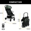 Jeep Altitude Compact Travel Stroller by Delta Children Greenguard Gold, Easy One Hand Fold, Lightweight, Extendable Canopy with Peek-a-Boo Window, Reclining Seat, 4 Wheel Suspension, Olive Green