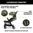 Jeep Altitude Compact Travel Stroller by Delta Children Greenguard Gold, Easy One Hand Fold, Lightweight, Extendable Canopy with Peek-a-Boo Window, Reclining Seat, 4 Wheel Suspension, Olive Green