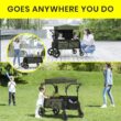 Jeep Deluxe Wrangler Stroller Wagon with Cooler Bag and Parent Organizer by Delta Children, Black/Green