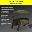 Jeep Deluxe Wrangler Stroller Wagon with Cooler Bag and Parent Organizer by Delta Children, Black/Green