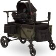 Jeep Deluxe Wrangler Stroller Wagon with Cooler Bag and Parent Organizer by Delta Children, Black/Green