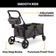 Jeep Sport All-Terrain Stroller Wagon by Delta Children - Includes Canopy, Parent Organizer, Adjustable Handlebar, Snack Tray & Cup Holders, Grey/Olive Green