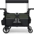 Jeep Aries Stroller Wagon by Delta Children Premium Wagon for 2 Kids with Convertible Seats, Adjustable Push/Pull Handles, Removable Canopy & Flat Fold - Greenguard Gold Certified, Black/Green
