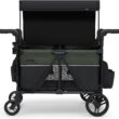 Jeep Aries Stroller Wagon by Delta Children Premium Wagon for 2 Kids with Convertible Seats, Adjustable Push/Pull Handles, Removable Canopy & Flat Fold - Greenguard Gold Certified, Black/Green