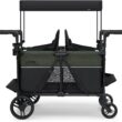 Jeep Aries Stroller Wagon by Delta Children Premium Wagon for 2 Kids with Convertible Seats, Adjustable Push/Pull Handles, Removable Canopy & Flat Fold - Greenguard Gold Certified, Black/Green