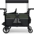 Jeep Aries Stroller Wagon by Delta Children Premium Wagon for 2 Kids with Convertible Seats, Adjustable Push/Pull Handles, Removable Canopy & Flat Fold - Greenguard Gold Certified, Black/Green