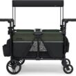 Jeep Aries Stroller Wagon by Delta Children Premium Wagon for 2 Kids with Convertible Seats, Adjustable Push/Pull Handles, Removable Canopy & Flat Fold - Greenguard Gold Certified, Black/Green