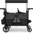 Jeep Aries Stroller Wagon by Delta Children Premium Wagon for 2 Kids with Convertible Seats, Adjustable Push/Pull Handles, Removable Canopy & Flat Fold - Greenguard Gold Certified, Black/Green