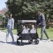 Delta Children - Jeep Aries Stroller Wagon - Premium Wagon for 2 Kids with Convertible Seats, Adjustable Push/Pull Handles, Removable Canopy & Flat Fold - Greenguard Gold Certified, Grey