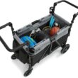 Delta Children - Jeep Aries Stroller Wagon - Premium Wagon for 2 Kids with Convertible Seats, Adjustable Push/Pull Handles, Removable Canopy & Flat Fold - Greenguard Gold Certified, Grey