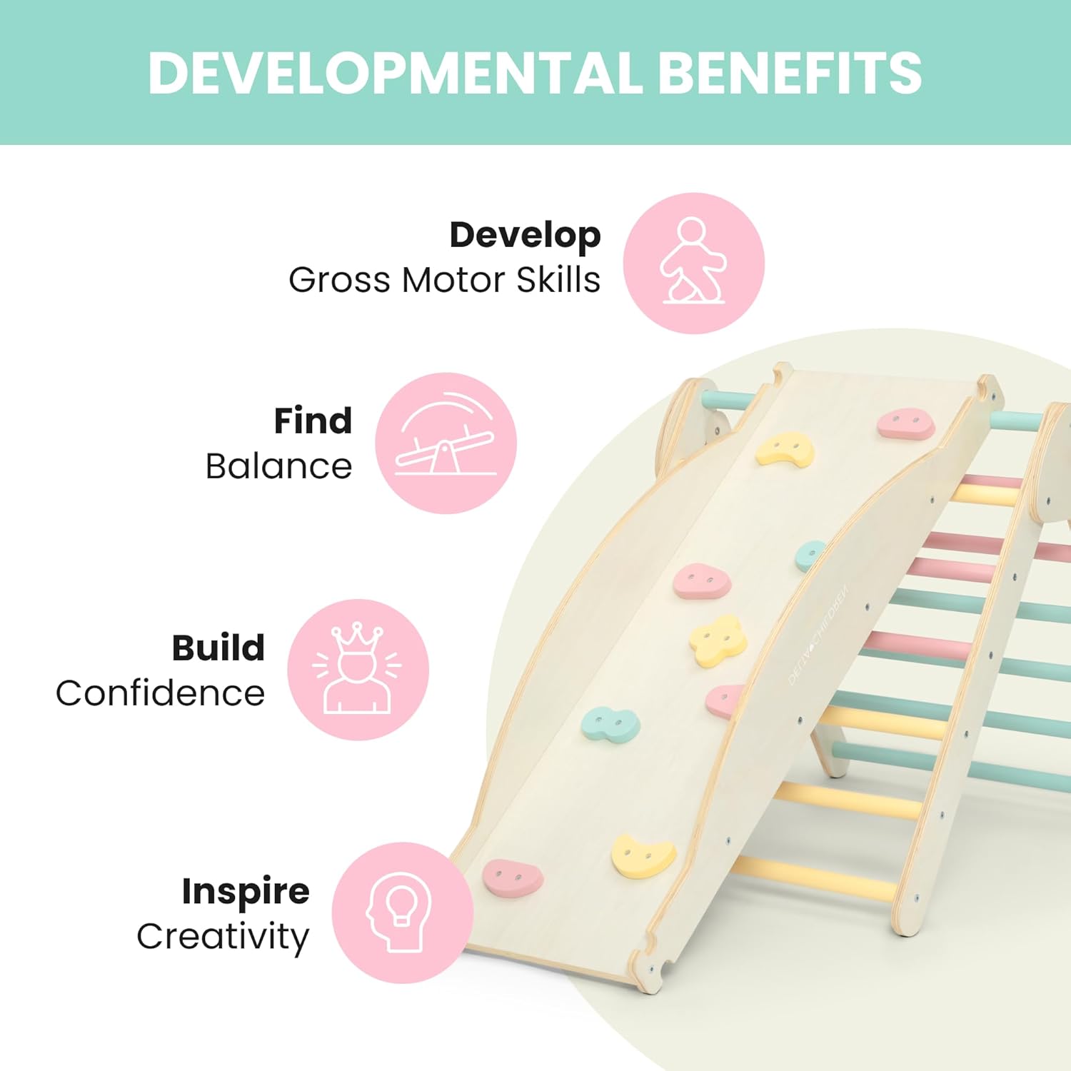 Delta Children Lil’ Climber Gym - Indoor Climbing Gym/Jungle Gym for Kids Delta Children Lil’ Climber Gym - Indoor Climbing Gym/Jungle Gym for Kids - Montessori Toy with Reversible Arch/Rocking Chair, Reversible Rock Wall/Slide Ramp and Pikler Triangle - for Toddlers 3+
