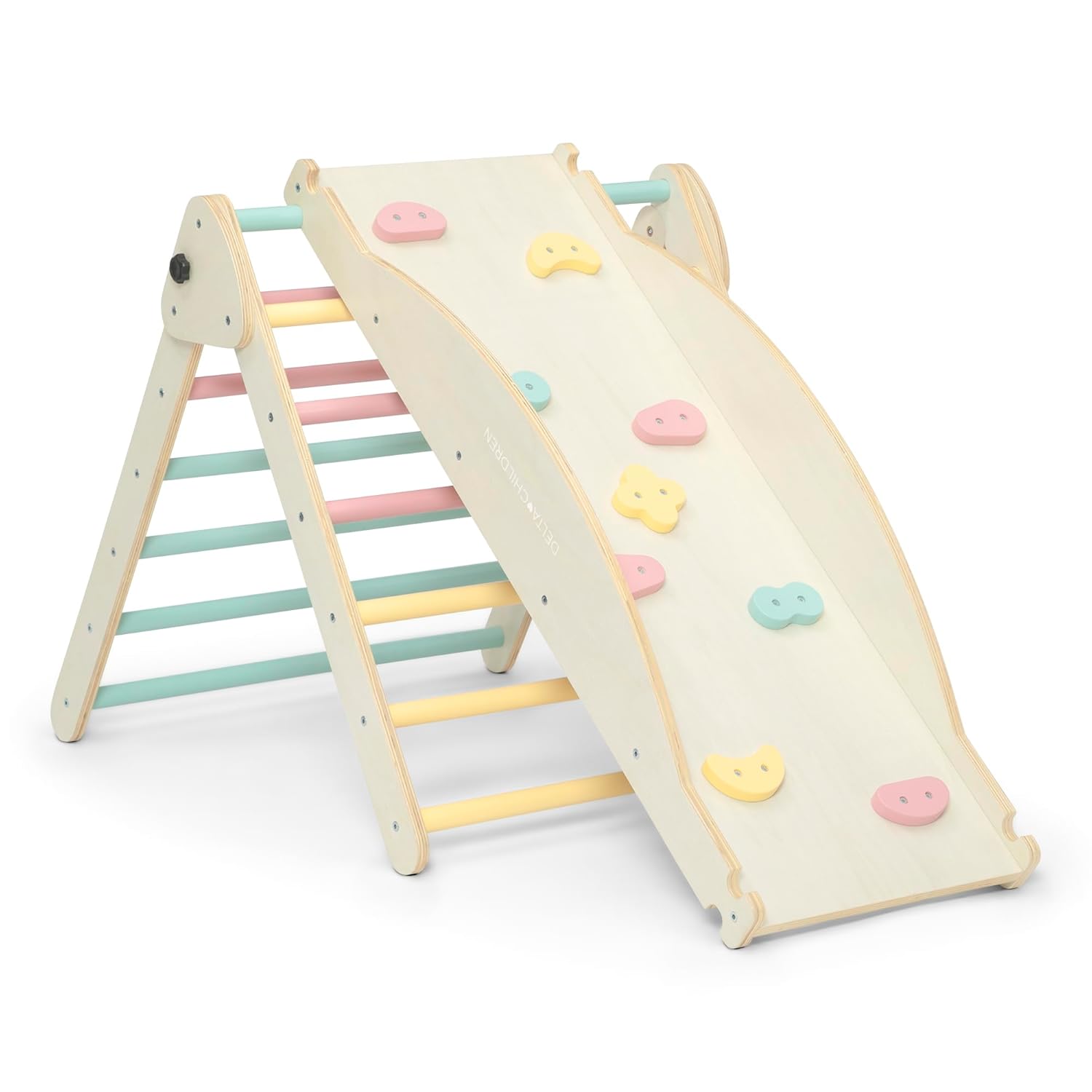 Delta Children Lil’ Climber Gym - Indoor Climbing Gym/Jungle Gym for Kids Delta Children Lil’ Climber Gym - Indoor Climbing Gym/Jungle Gym for Kids - Montessori Toy with Reversible Arch/Rocking Chair, Reversible Rock Wall/Slide Ramp and Pikler Triangle - for Toddlers 3+