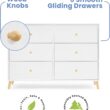 Delta Children Essex 6 Drawer Dresser, Bianca White/Natural