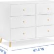 Delta Children Essex 6 Drawer Dresser, Bianca White/Natural
