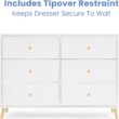 Delta Children Essex 6 Drawer Dresser, Bianca White/Natural