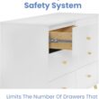 Delta Children Essex 6 Drawer Dresser, Bianca White/Natural