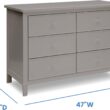 Delta Children Haven 6 Drawer Dresser with Interlocking Drawers - Greenguard Gold Certified, Grey