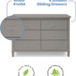 Delta Children Haven 6 Drawer Dresser with Interlocking Drawers - Greenguard Gold Certified, Grey