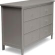 Delta Children Haven 6 Drawer Dresser with Interlocking Drawers - Greenguard Gold Certified, Grey